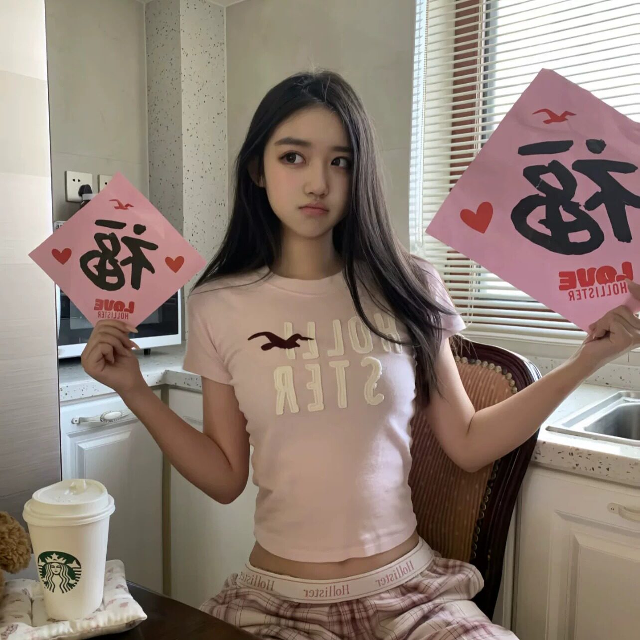 小海鸥美式字母刺绣女士T恤