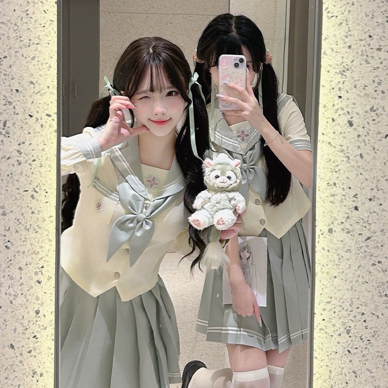 【薄巧奶芙】樱奈熊原创收腰水手服正版jk制服日系女学院风校供感