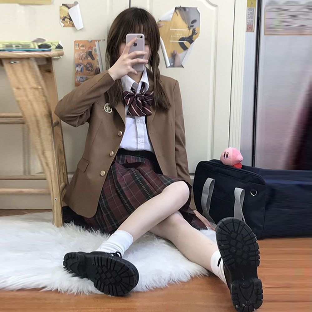 高校jK制服西装正版校供学生服外套春秋款学院风上衣英伦风送微章