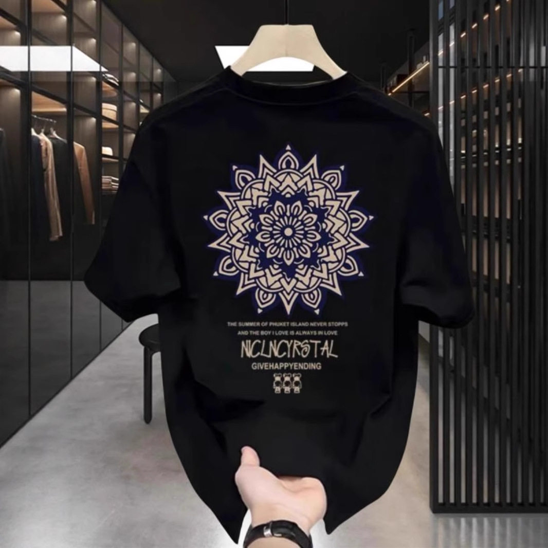 欧美潮牌印花T恤情侣款