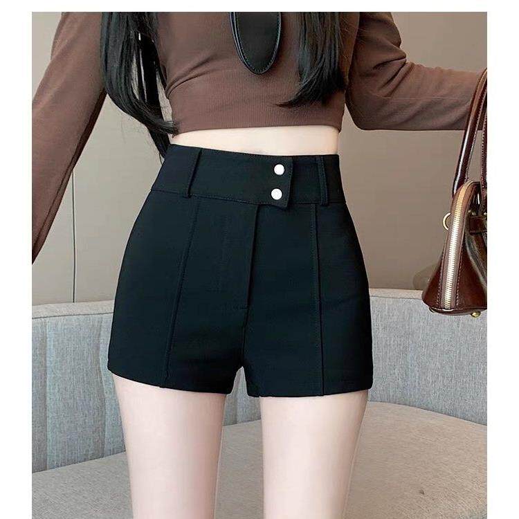 黑色高腰靴子紧身2026外穿小个子新款配的打底热裤春季短裤辣妹女