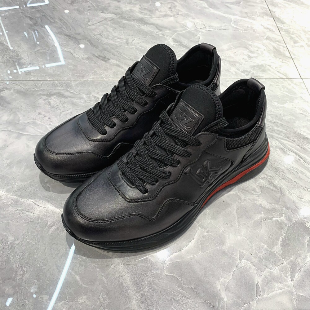 路卡迪龙四季款全牛皮擦色平跟系带时尚休闲男士运动鞋 176201028