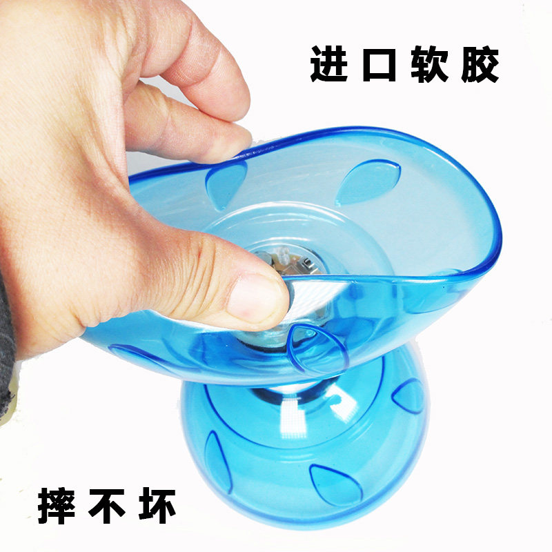 树叶铃空竹专卖透明发光双头三轴软胶防摔初学学生儿童校园扯铃