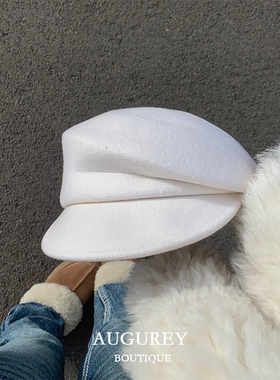 AUGUREY 11/19 伦敦日记fever同款羊毛贝雷帽秋冬百搭报童帽子女