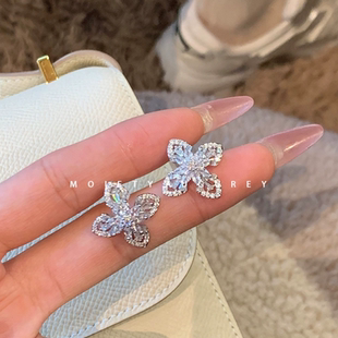 AUGUREY仙女闪钻系花朵耳环细节精致时尚百搭贵气优雅大小姐气质