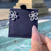 AUGUREY Sunflower花朵满钻耳钉人间富贵花高级感轻奢小众