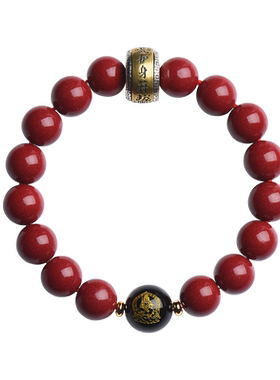 正品天然朱砂手链本命年男女属马生肖守护神护身符转运珠手串礼物