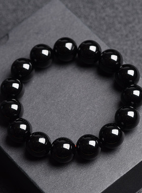 天然黑曜石男士佛珠情人节礼物