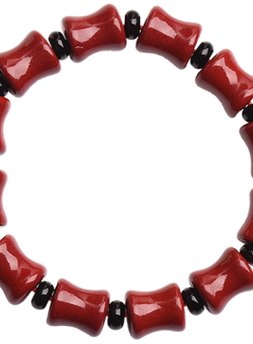 正品官方旗舰店天然原矿朱砂手串单圈手链竹节男士女款本命年礼物