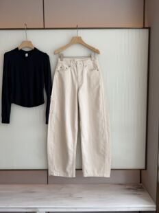女士弯刀阔腿牛仔裤26秋装新款女款休闲百搭韩版宽松显瘦直筒长裤