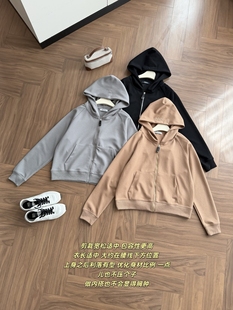 女士拉链连帽卫衣26春秋新款女装休闲百搭韩版宽松显瘦开衫外套