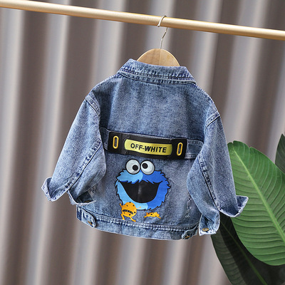 男童卡通牛仔衣春秋款儿童装2026秋装新款开扣牛仔外套韩版中小童