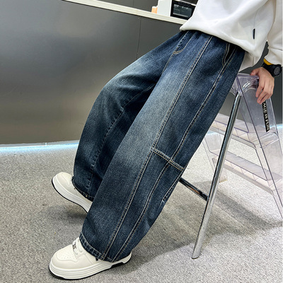 童装男童秋装牛仔裤2025新款中大童休闲春秋款儿童帅气阔腿裤