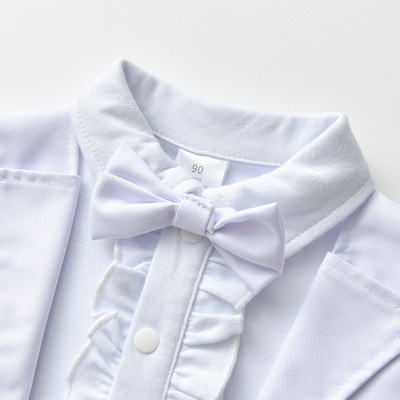 童装连体哈衣洗礼服男童秋装长袖新生儿宝宝婴儿衣服