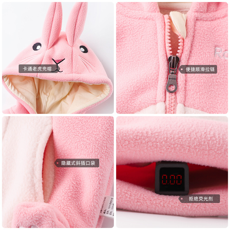 宝宝马甲春秋外穿连帽无袖外套女童冬季加绒保暖卡通外出衣服秋装