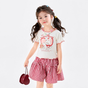 2026夏季女童套装中小童女宝夏季短袖短裤儿童多巴胺两件套衣服