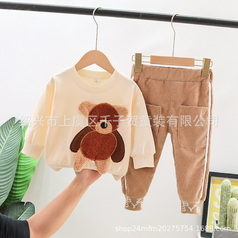 女宝宝秋装套装时髦洋气卫衣两件套休闲宽松婴儿小童纯棉衣服春秋