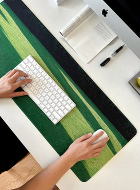 原创摄影大号鼠标垫 防滑笔记本办公丝滑春天绿色桌垫加厚锁边ins