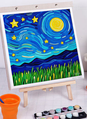 益启画数字油画册名画儿童版礼盒