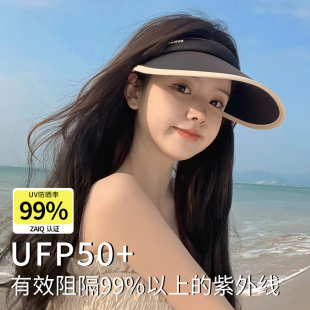 2024新款 防晒帽女夏季 网红空顶帽子防紫外线大帽檐遮脸UV遮阳帽潮