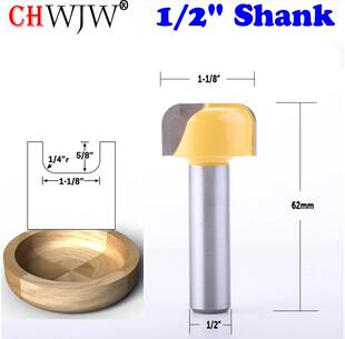 1/2柄（12.7MM）双弧圆底刀1/2*1-1/8（外径28.6MM）雕刻机铣刀