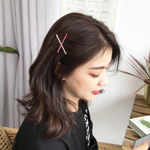 ins少女彩色一字夹