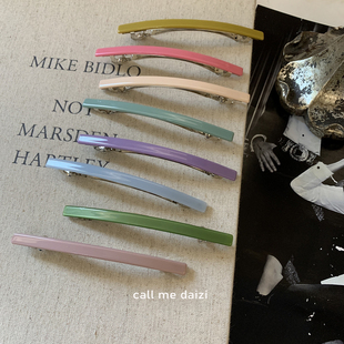 韩国发饰一字糖果色弹簧夹2025新款发饰半扎马尾气质网红夹子女