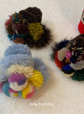 新款毛球抓夹秋冬2024新款气质百搭发夹时尚可爱甜美少女发饰网红