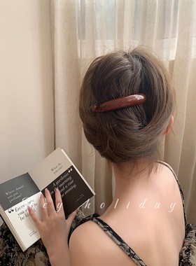 韩国简约气质高马尾扣夹复古扭扭发夹纯色2024新款高级感盘扣夹子