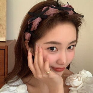 在逃公主~法式气质蝴蝶结发箍女增高颅顶头箍网纱复古超仙发饰