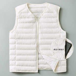 轻薄羽绒马甲男女2024新款秋冬内搭外穿白色保暖高端坎肩背心外套