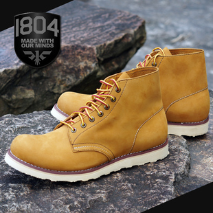 1804手工复古短靴工装靴经典9111黄磨砂啊美咔叽情侣款男女齐码