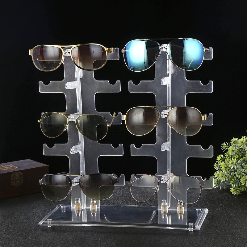 塑料10眼镜展示架收纳支架大容量