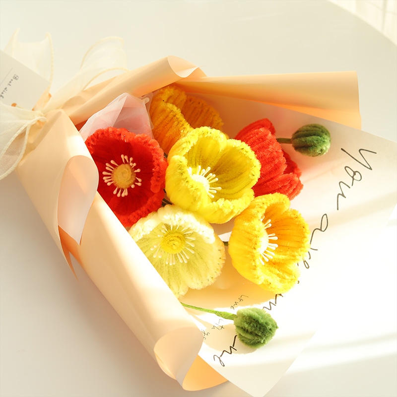 虞美人DIY扭扭棒花束仿真花自制