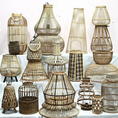 饰摆件 仿古手工竹编灯笼烛台灯罩竹制风灯装 孤品大集合 乡村风格