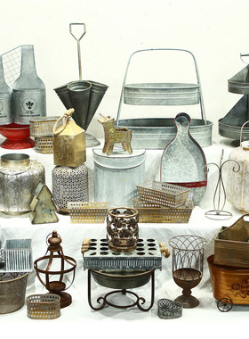 做旧客厅阳台花园装饰铁艺摆件