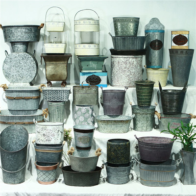 仿古做旧铁艺花盆铁盆花桶多肉