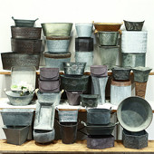 铁艺复古花盆多肉盆铁皮花桶铁装 乡村风格 饰花器 美式 孤品大集合