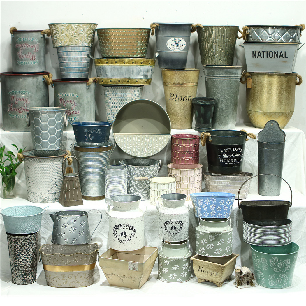 植物装饰铁艺仿古花盆花桶多肉盆