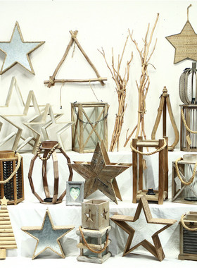 木质美式乡村风装饰杂货摆件烛台