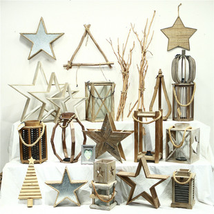 孤品大集合-美式乡村家居装饰实木摆件仿古创意壁挂杂货风灯烛台