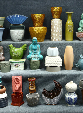 陶瓷做旧外贸装饰花盆花瓶摆件