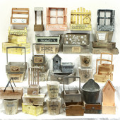 饰实木花盆做旧木盆 乡村家居庭院花园绿植盆栽装 孤品大集合 美式