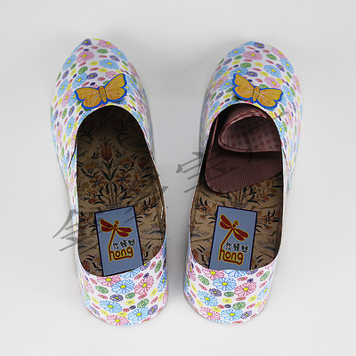 女装花款纸皮鞋多种颜色阴间祭祖生坟扫墓五七通用