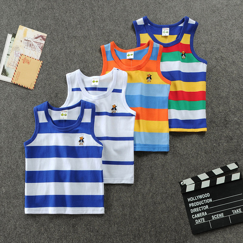 儿童夏季背心无袖t恤纯棉工字背心条纹无袖t恤外穿洋气男女童吊带,童装/婴儿装/亲子装,背心吊带,淘宝优惠券,粉丝福利购,淘宝优惠卷