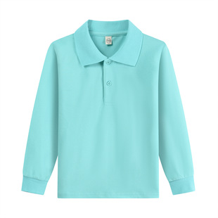 儿童白色男童T恤英伦风女童枣红藏青浅蓝色小学生校服polo衫长袖