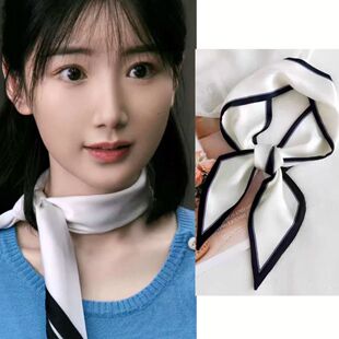 余生有涯毛晓彤叶思北同款白色丝巾职业配西装尖角领巾2025新款女