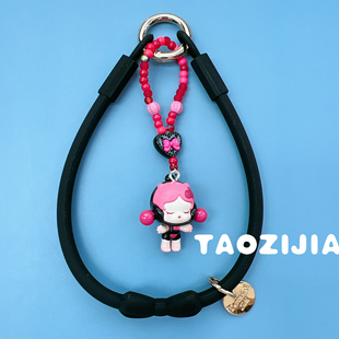 原创泡泡玛特萌粒樱花甜心sp哭娃情书手机链包包挂件手机绳礼物