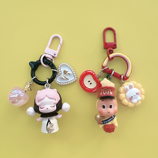 包邮正品泡泡玛特POP MART庆祝这一刻萌粒15周年钥匙扣手机链挂件