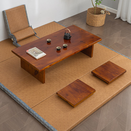纯实木简约榻榻米长茶桌落地矮桌